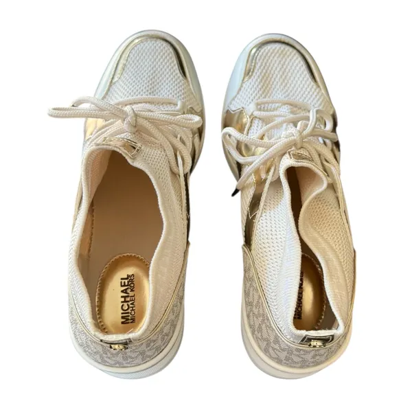 Michael Kors White Markie Wedge Heel Bootie Sneakers Size 9 - Image 4