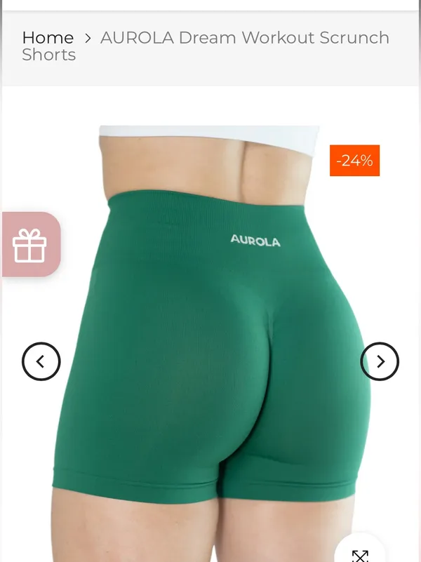 AUROLA Dream Workout Scrunch Shorts Size M Green Size M - Image 4