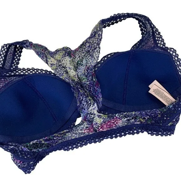 Victorias Secret Lace Bralette Blue XS Romantic Lingerie Y2K - Image 3
