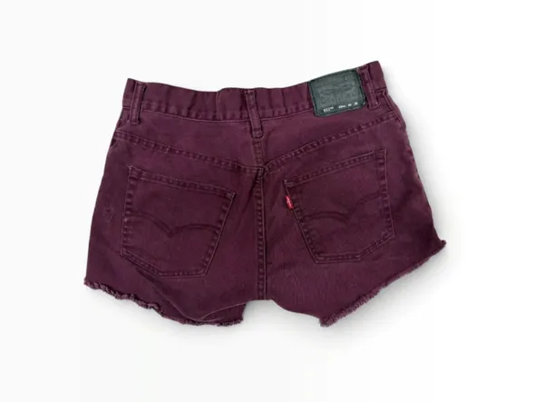 Levi's Women's eggplant purple Denim High-Waisted 511 slim shorts - Image 4