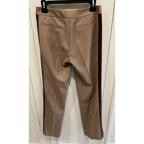 La Feta Brown Dress Pants Size 38 US 6/8 Side Stripe Equestrian‎ Designer - Image 4
