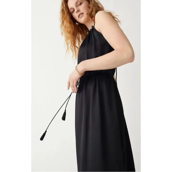 NWT & Other Stories Strappy Tassel Tie Maxi Dress Black sz. 2 - Image 2