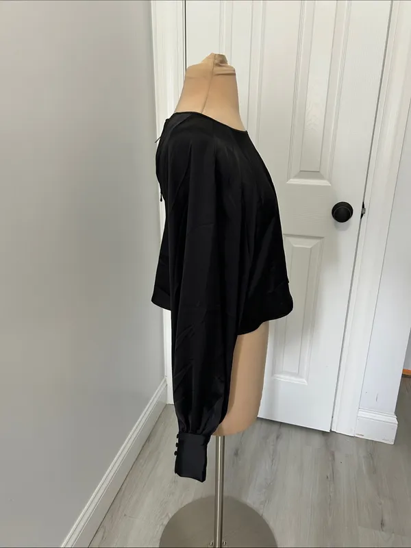 H&M Black Satin Blouse - Image 4
