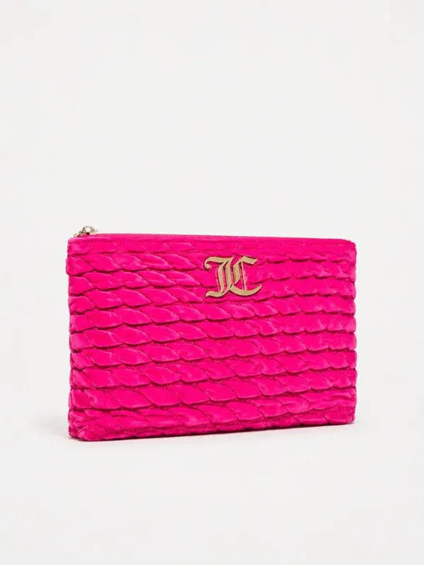 Juicy Couture Hot Pink Quilted Cosmetic Clutch Travel Bottle NWT - Image 2