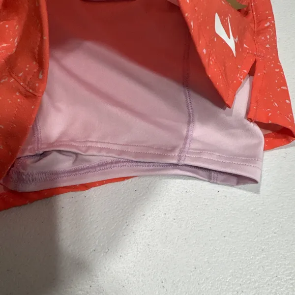 Brooks Women's Moment 5" Running Shorts 2 in 1 Athletic Orange Speckled Size XS - Image 3