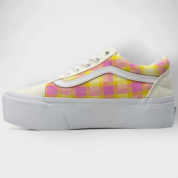 Vans Old Skool Stackform Pastel Plaid Platform Shoes Womens 7.5 - Image 3