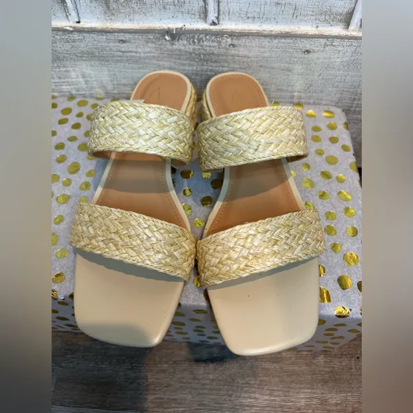 JOIE Niki‎ Raffia vegan braided straw heel sandal size 8.5 NWT - Image 2