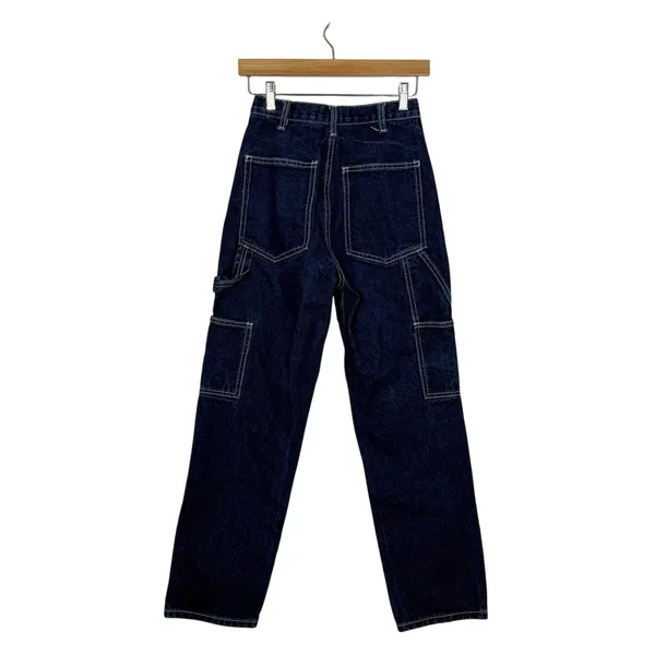 John Galt Ariana High Waist Loose Carpenter Jeans Small Blue Denim Utility Baggy - Image 4