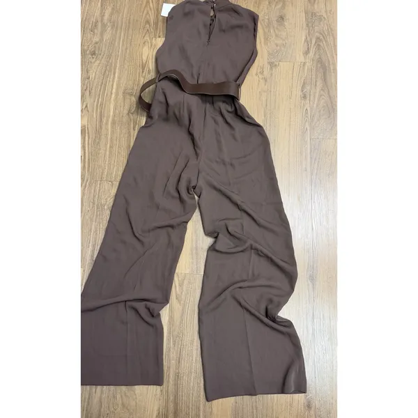 Zara Chocolate Brown Jumpsuit Belt Capsule City Quiet Luxury Runway - Image 3