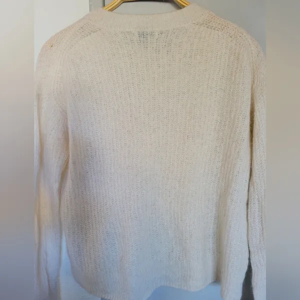 Aritzia Wilfred Alpaca & Wool Cozy Cream Sweater Size L - Image 3