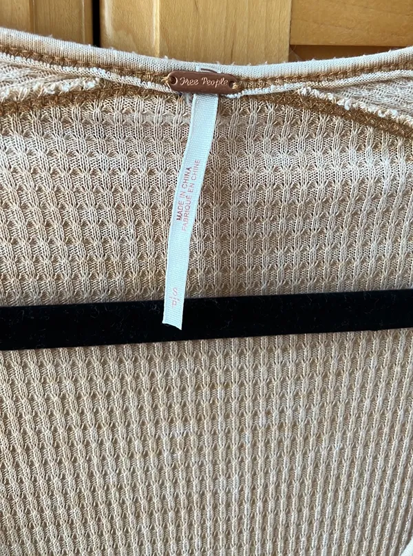 Free People Waffle Knit Long Sleeve - Image 3