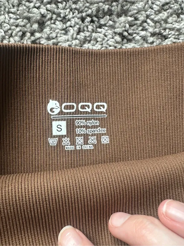 High-Rise Ribbed Brown Bike Shorts - Image 2