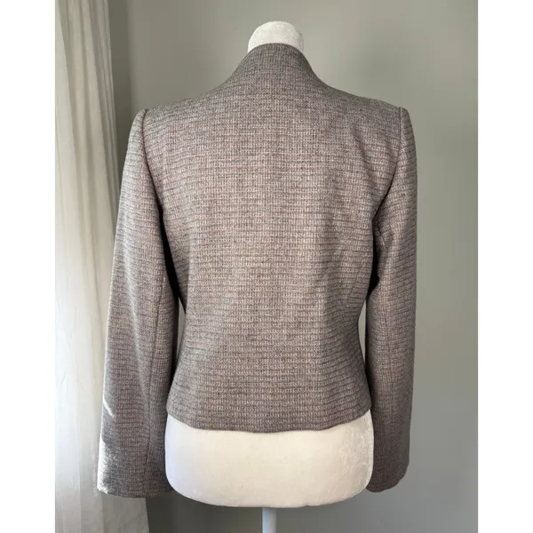 Vintage ‘80s West Coast Connection Grayish Lilac Wool Blend Collarless Blazer - Image 3