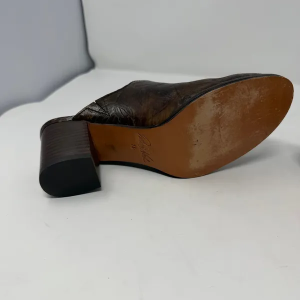 Patricia Nash Floral Tooled Leather Mules Brown Block Heel Women 7.5 - Image 6