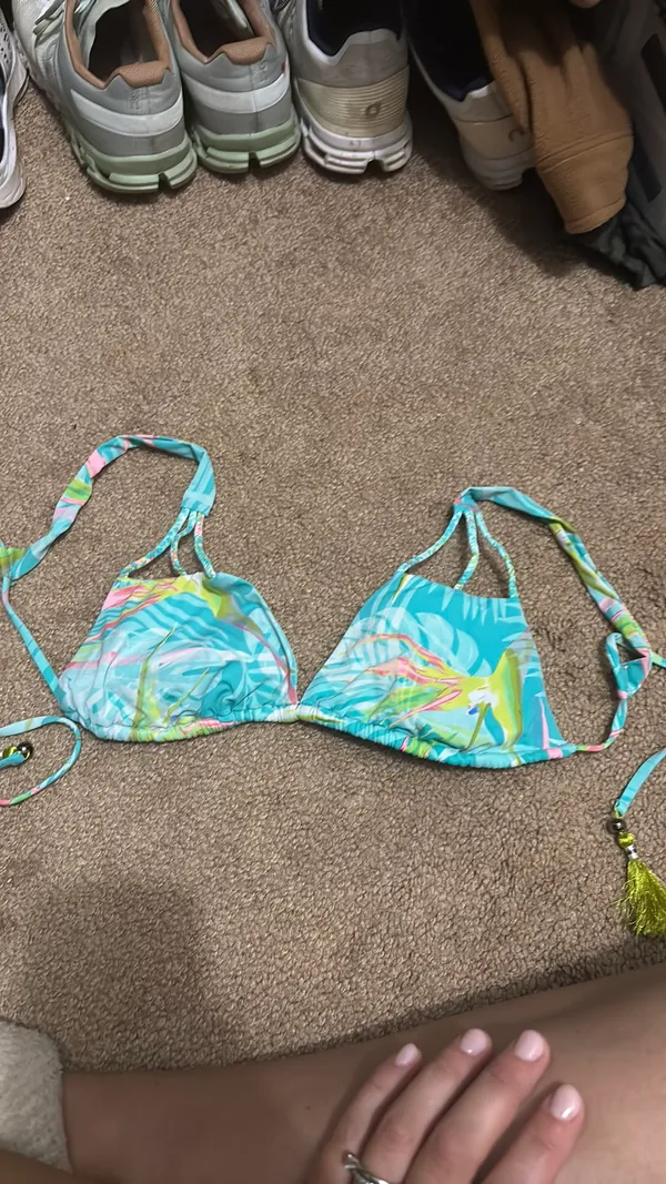 Tropical bikini top Blue - Image 3