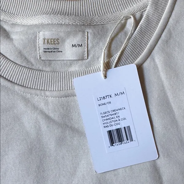 TKEES Fleece Crewneck in Bone - Image 2