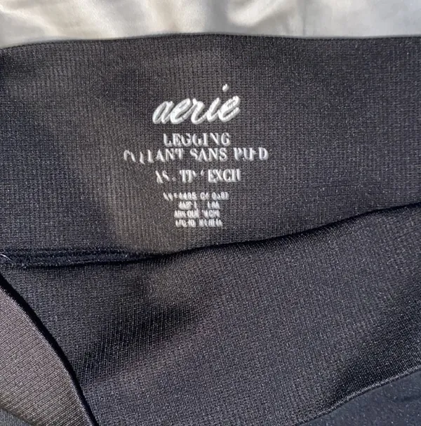 Aerie Black/Grey High Rise Stripe Banded Leggings - Image 3
