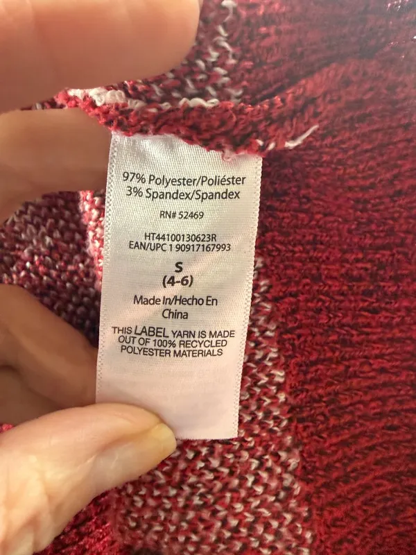 Holiday Time women's red winter tree long sleeve crewneck sequin sweater S - Image 9