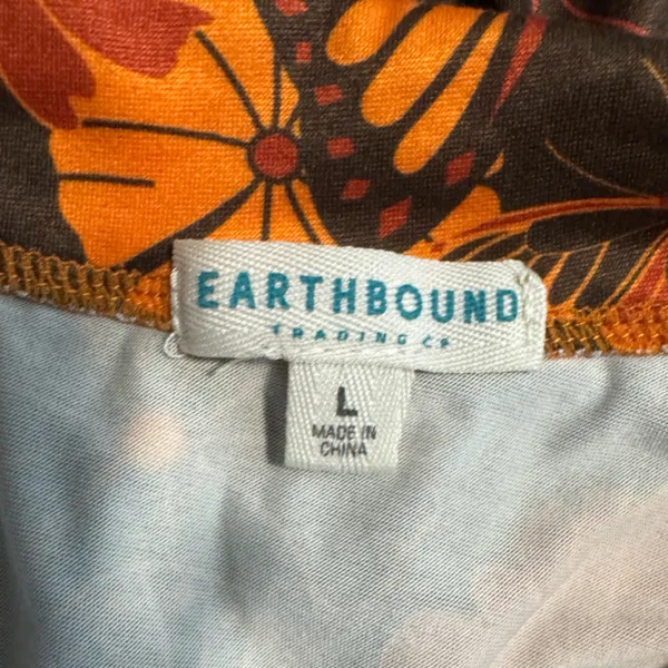 Earthbound Trading Co Retro Print Long Sleeve Pajama Top Women’s Size L - Image 4