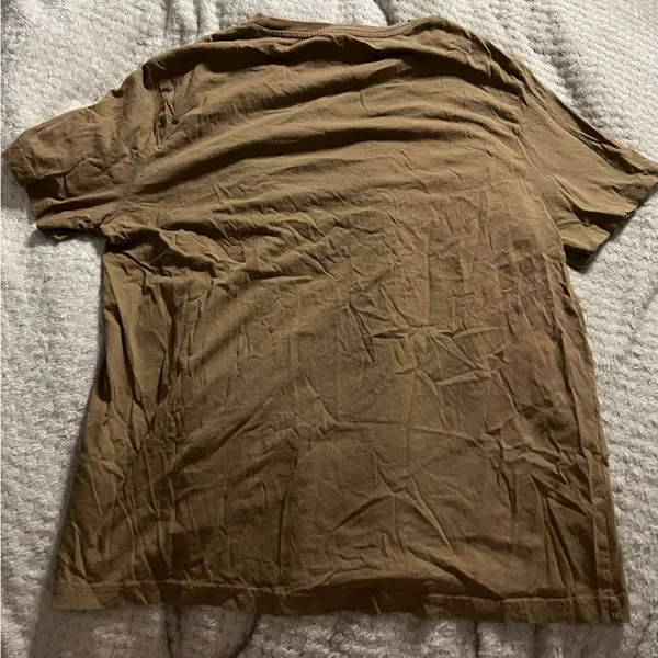 US LG H&M V neck Coupe fitted light brown T shirt - Image 2