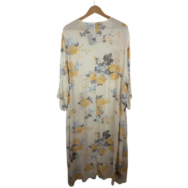 NWT Torrid Georgette Kimono Sz 1X/2X Yellow Floral Lightweight Open Front‎ Flowy - Image 4