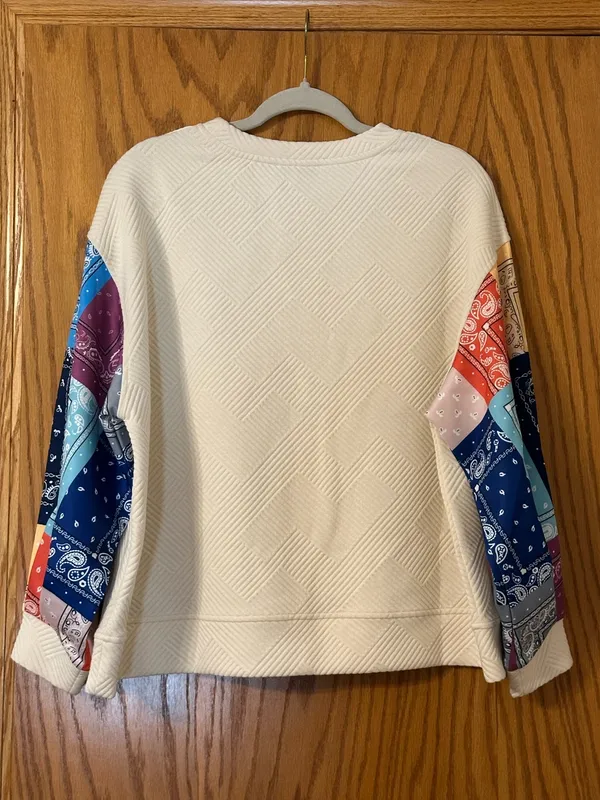 See and Be Seen Pullover Sweatshirt with Bandana Sleeves - NWOT - S (Oversized) - Image 3