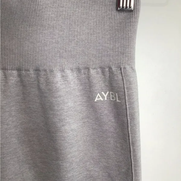 AYBL Gray Leggings Size XS Compression 22" Inseam Side Ruching Running - Image 2