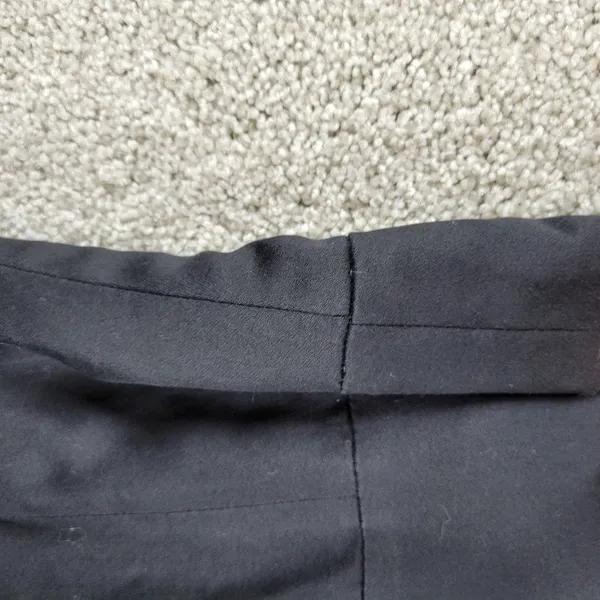 VTG Salvatore Ferragamo Dress 42 Black Linen Sheath Square Neck Straps LBD - Image 9