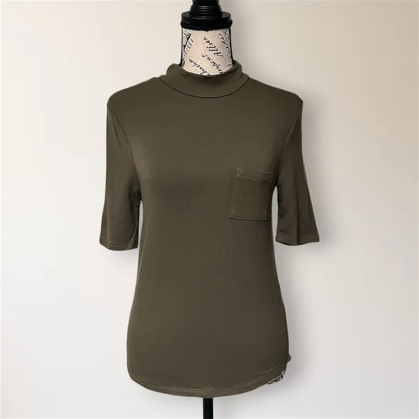 Articles of Society‎ S Military Green Mock Neck Pocket Top Minimalist Travel NWT - Image 2