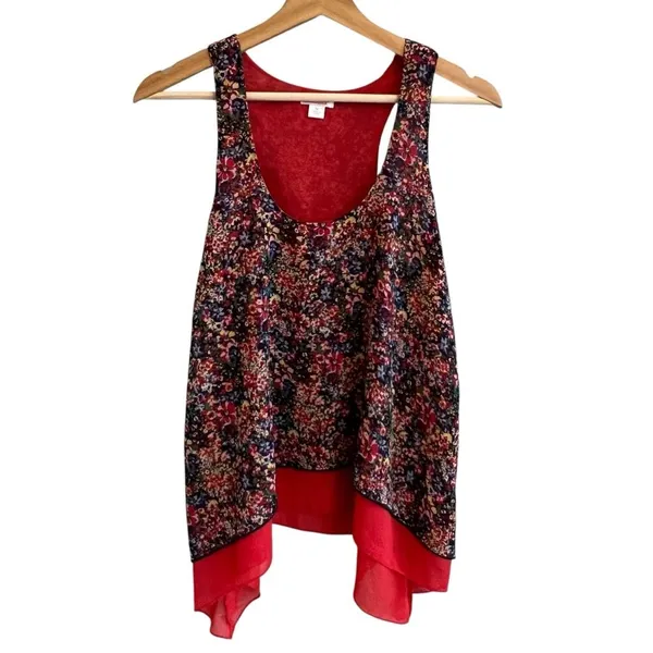 Xhilaration Womens Y2K Fairy Floral Top Sz M Sleeveless Cottage Boho Feminine - Image 3