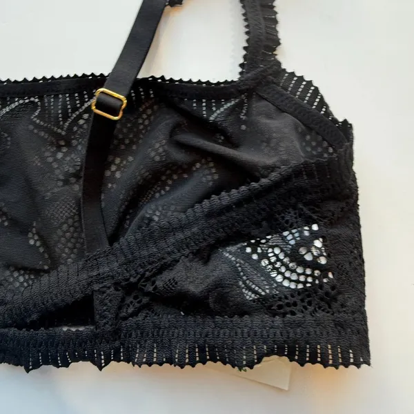 Aerie NWT Lace Mesh Bralette Bra Black Size Small S NEW - Image 9