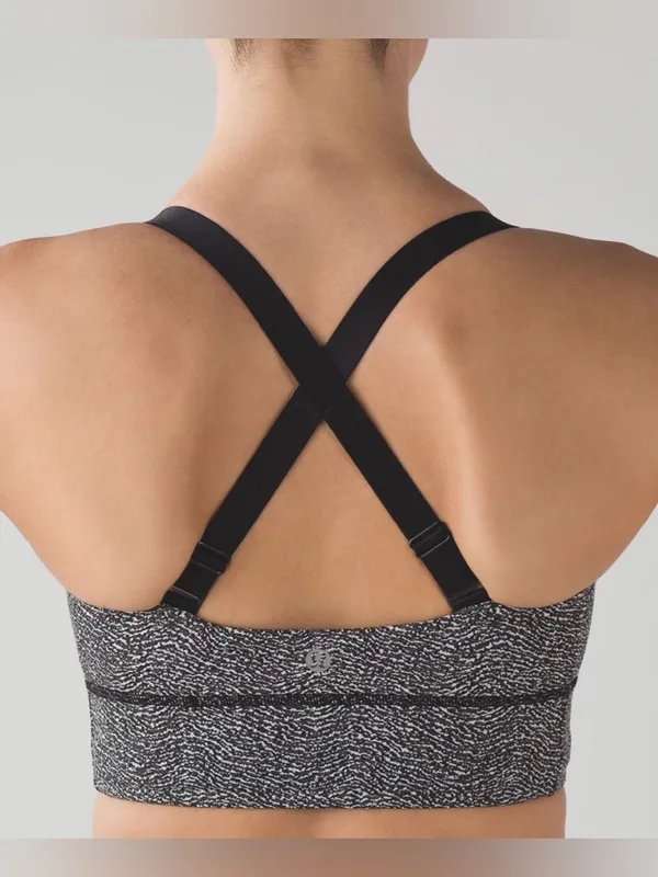 Lululemon Both Ways Bra Power Luxtreme Ripple Jacquard Black White W2AEWS - Image 5