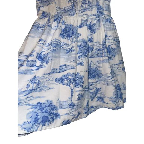 Japna Linen Blend Cottage Dress‎ Women's Medium Smocked Coquette Garden Party - Image 3