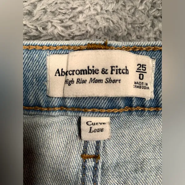 Abercrombie & fitch high rise Light Blue Distressed Denim Shorts 25/0 curve love - Image 5