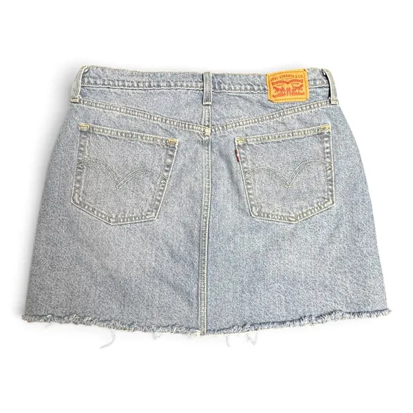 Levi's Cotton Distressed Ripped Grunge Denim Jean Skirt 32 - Image 4