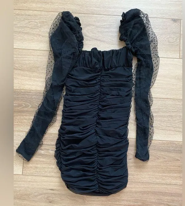 House of CB Elegant Black Long Sleeve Mini Dress - Image 12