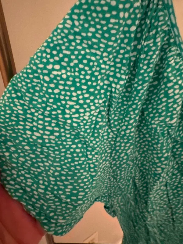 Steve Madden Green Poka dot Crop One Shoulder To - Image 5