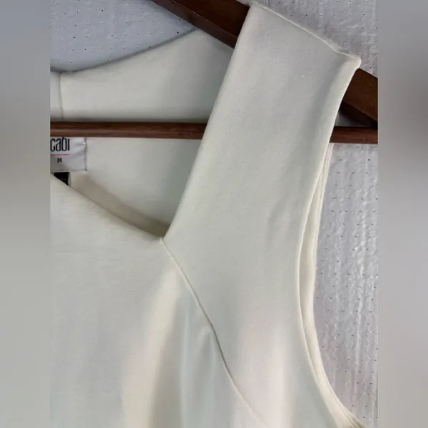 CAbi M Minimalist Workwear Office Knit Asymmetrical Neckline Top - Image 2