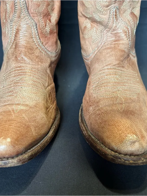 Pecos Bill size 6 Classic Tan Copper Leather Western Cowboy Boots - Image 4