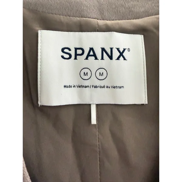 SPANX Carefree Crepe Vest Smoke Gray Womens Medium Tailored‎ Sleeveless Blazer - Image 5