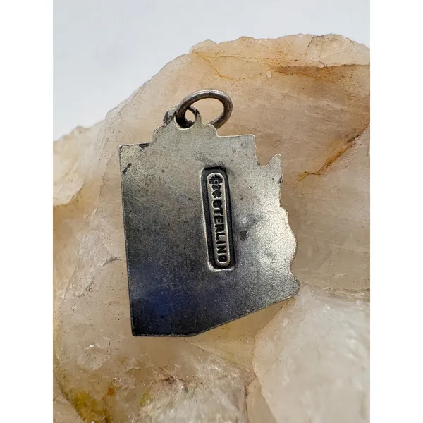 Vintage Sterling Silver Arizona State Map Souvenir Charm Grand Canyon Phoenix - Image 2