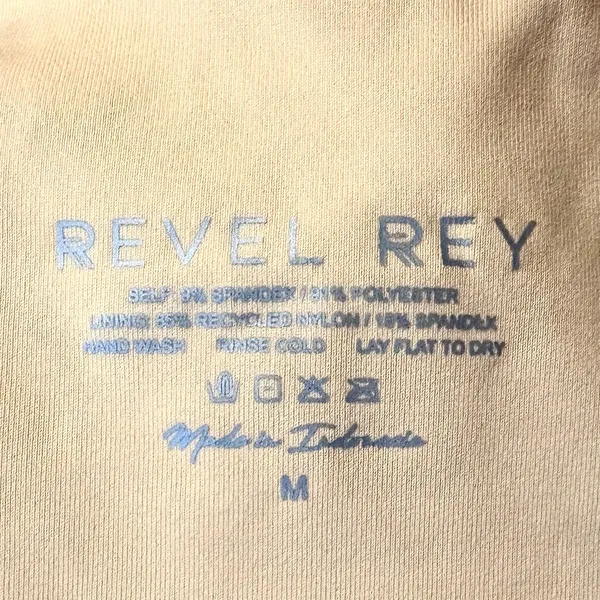 Revel Rey Dean Deep‎ V One Piece Swimsuit Size Medium Peach Swim Resort Vacation - Image 3