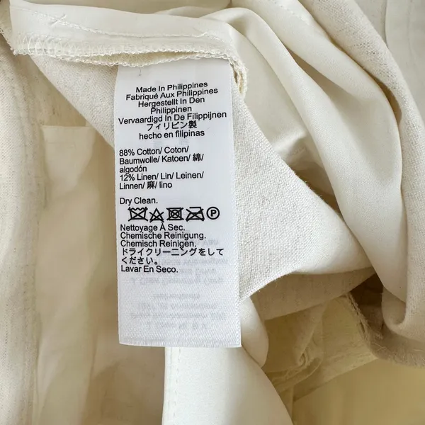 J.Crew Full Length Wide Leg Trouser Cotton Linen Blend Ivory Relaxed US 6 NWT - Image 12