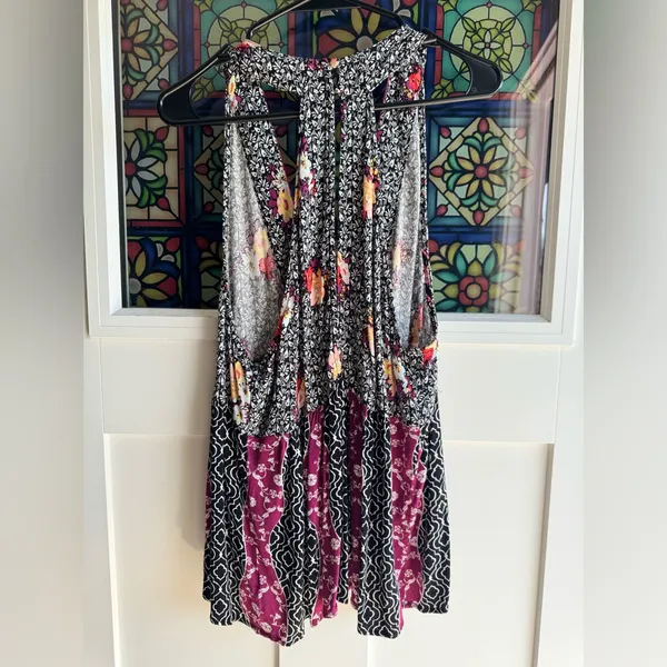 Free People Dream Darlin Tank Top Boho Patchwork Babydoll Large NWOT - Image 5