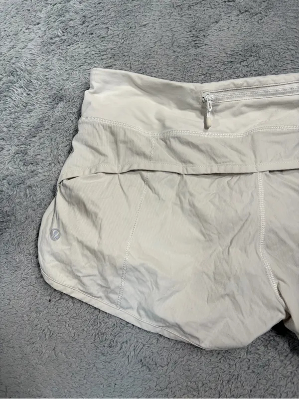 Lululemon cream/white Athletic Running Shorts 6 - Image 6