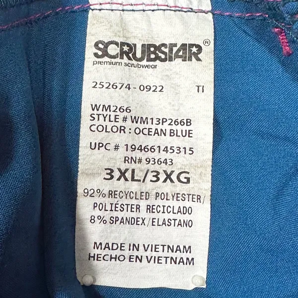 Scrubstar Scrub Pants Womens 3XL Ocean Blue Jogger Cargo Stretch‎ WM13P266B - Image 2