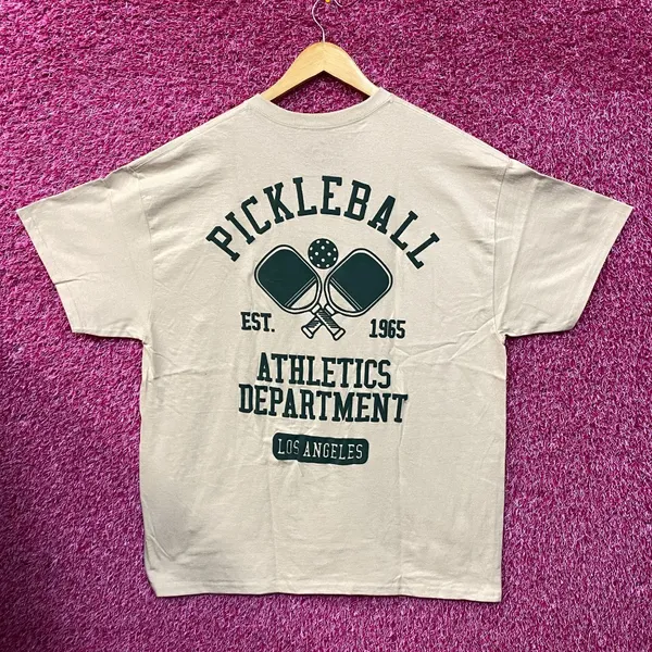 Strange Daze Pickleball Athletics Department Beige T-Shirt XL - Image 4