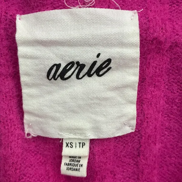 Aerie Ribbed Knit Pullover Magenta Pink Split Cuff Relaxed Sweater Size XS - Image 6