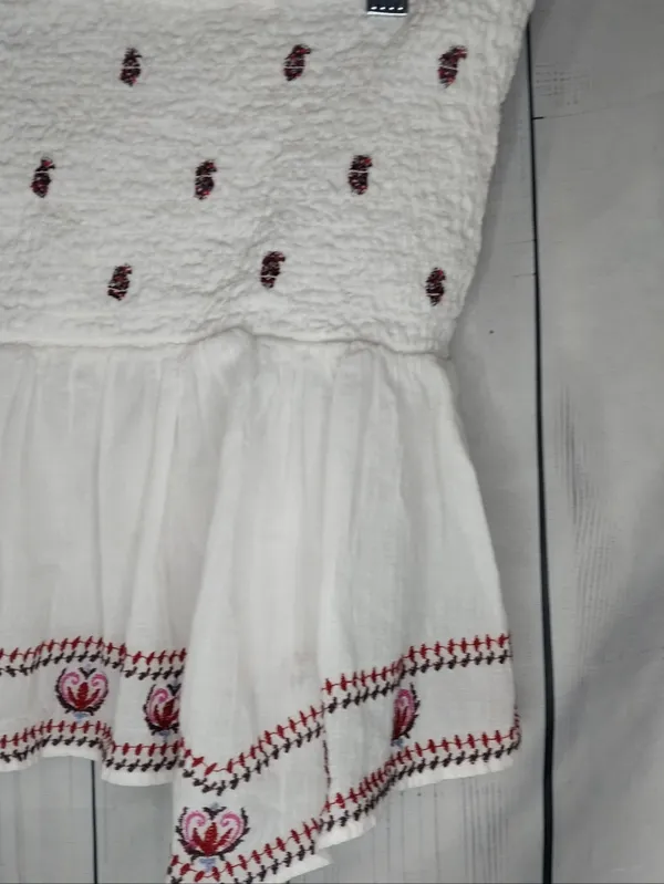 American Eagle Handkerchief Hem Smocked Babydoll Boho Peasant Tube Top - Image 7