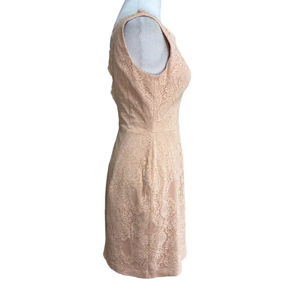 ASOS Dress Peach Pink Floral Lace V-Neck Open Back Formal Wedding Guest Hoco 4 - Image 2